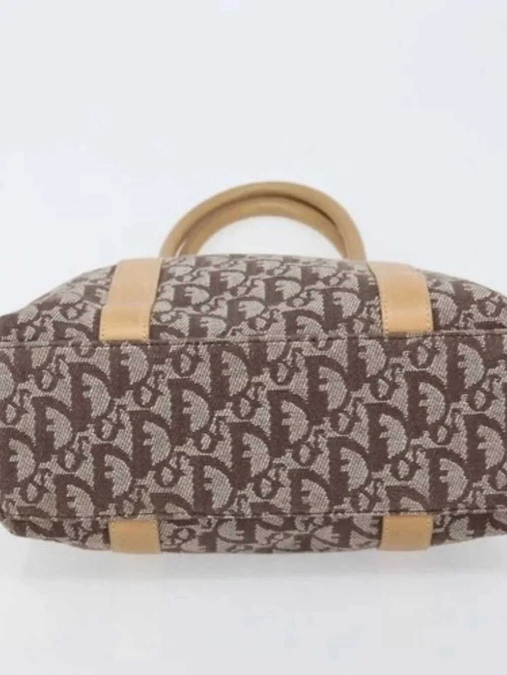 Christian Dior Trotter Canvas Tote Bag Gold Beige Auth gh772A - Picture 5 of 16